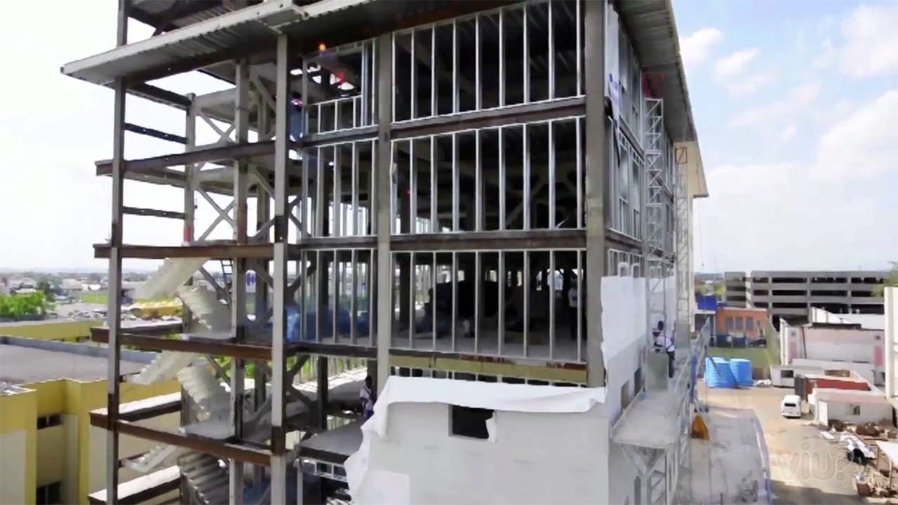 Assembly of the metal structure Facade